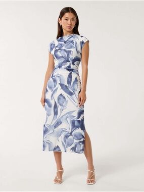 Ever New 'Emery' White and Blue Floral Midi Dress